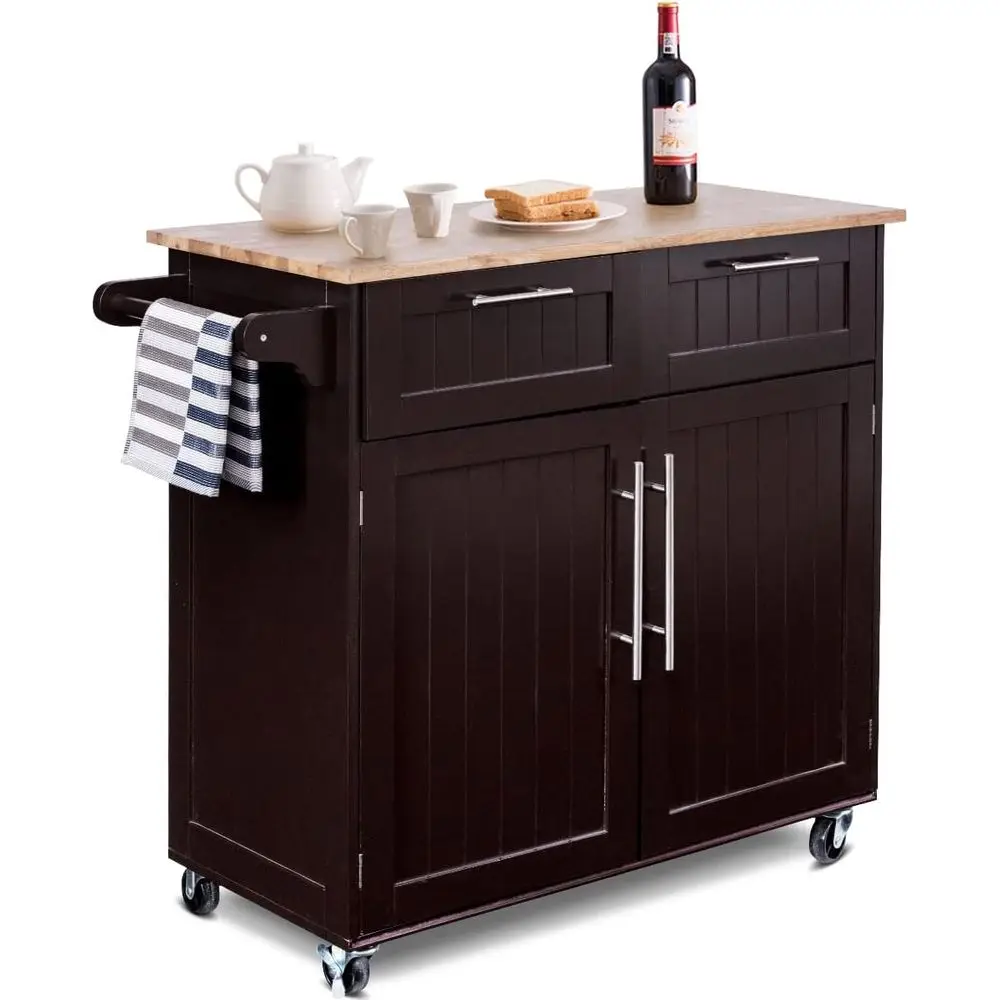 Mobile Kitchen Island with Storage, Lockable Trolley, Rolling Cart, Wooden Top, Towel Rack, Adjustable Shelves
Mobile Kitchen Island with Storage, Lockable Trolley, Rolling Cart, Wooden Top, Towel Rack, Adjustable Shelves