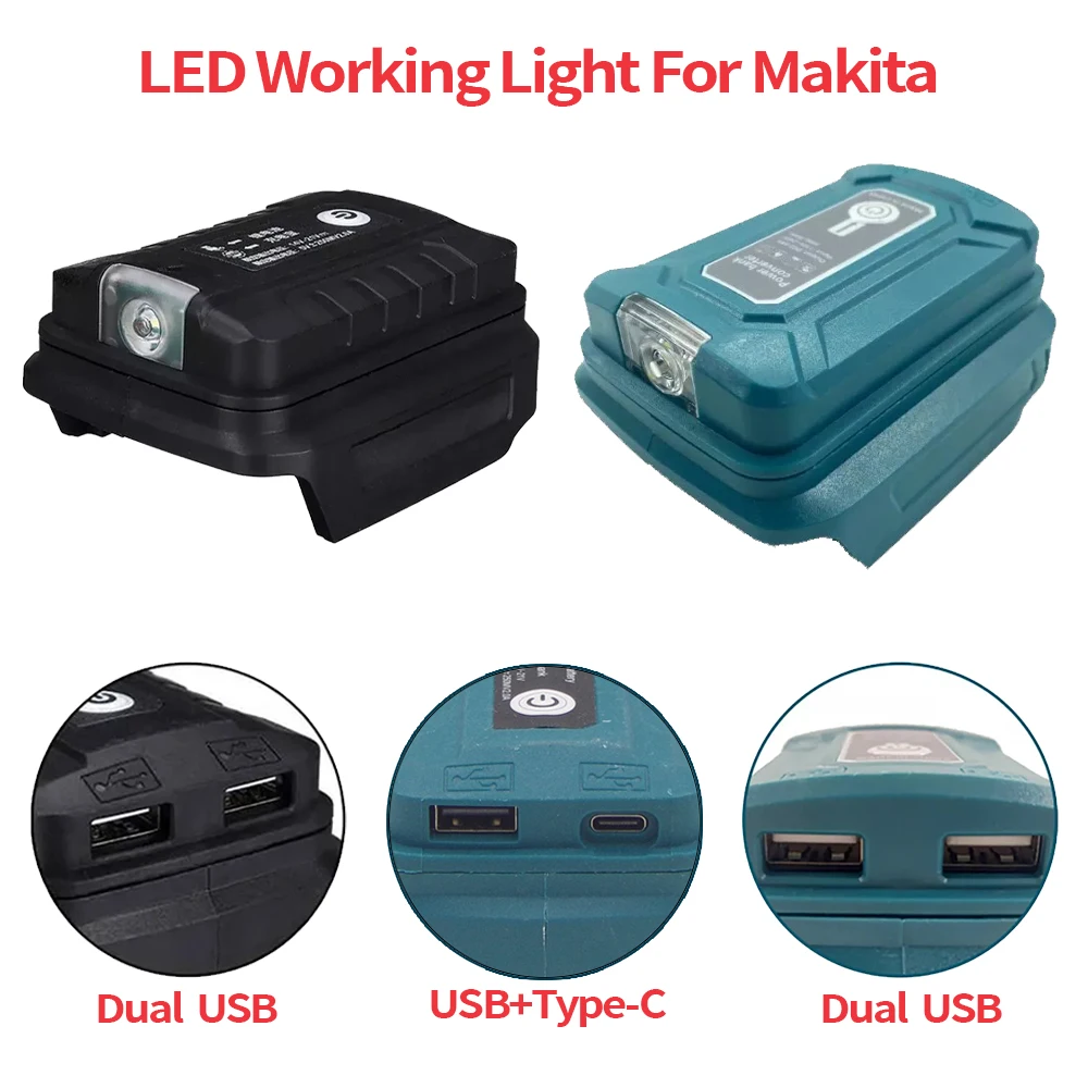 Адаптер светодиодного рабочего освещения для Makita 14,4 В/18 В литий-ионного аккумулятора BL1830 BL1430 BL1850 Dual USB-конвертер со светодиодной лампой для Makita
Адаптер светодиодного рабочего освещения для Makita 14,4 В/18 В литий-ионного аккумулятора BL1830 BL1430 BL1850 Dual USB-конвертер со светодиодной лампой для Makita