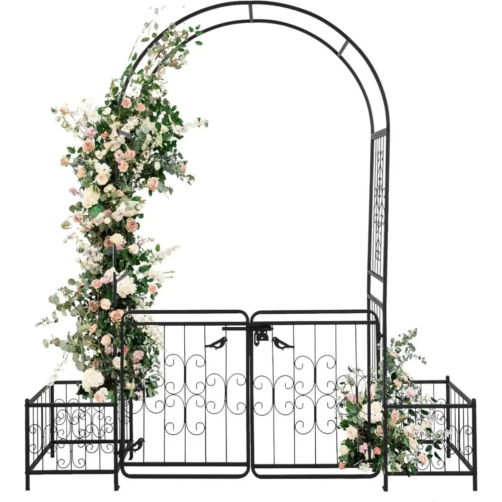 Garden Arbor with Gate, Planter, and Trellis for Weddings, Parties, and Outdoor Decorations
Garden Arbor with Gate, Planter, and Trellis for Weddings, Parties, and Outdoor Decorations