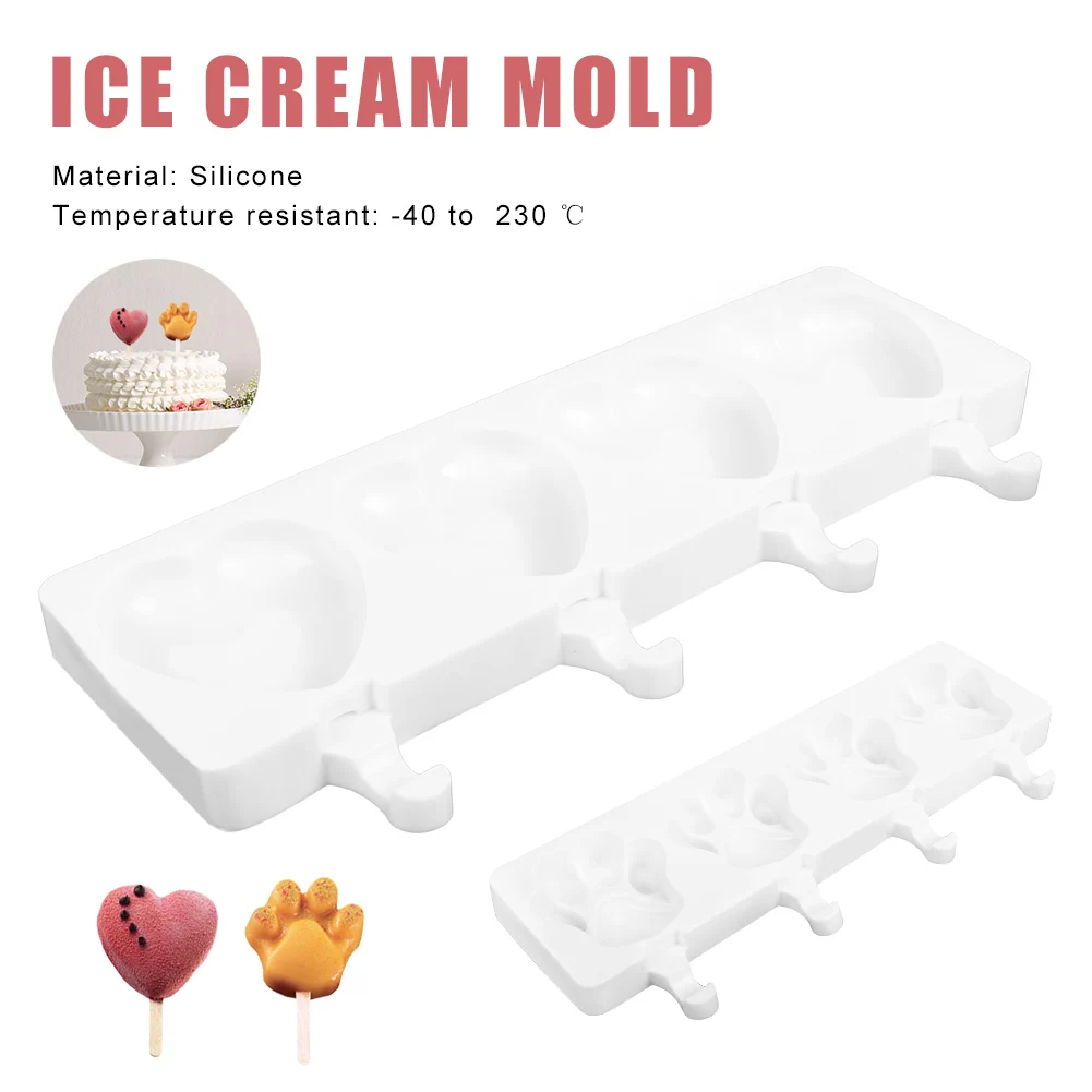 1PC 4 Cell Silicone Frozen Ice Cream Mold Juice Dessert Popsicle Maker Ice Lolly Pop Mould Heart Shape Mold Ice Cube Tray
1PC 4 Cell Silicone Frozen Ice Cream Mold Juice Dessert Popsicle Maker Ice Lolly Pop Mould Heart Shape Mold Ice Cube Tray