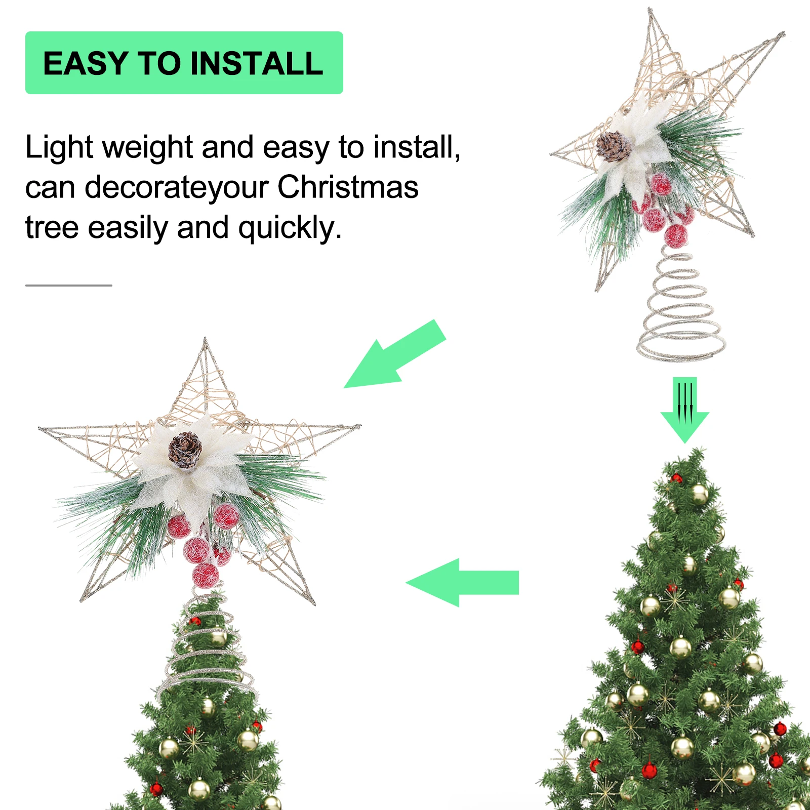 Christmas Tree Topper nament Decoration Xmas Holiday Home Festive Vintage Party Supplies Christmas Star Decor Tree Star
Christmas Tree Topper nament Decoration Xmas Holiday Home Festive Vintage Party Supplies Christmas Star Decor Tree Star
