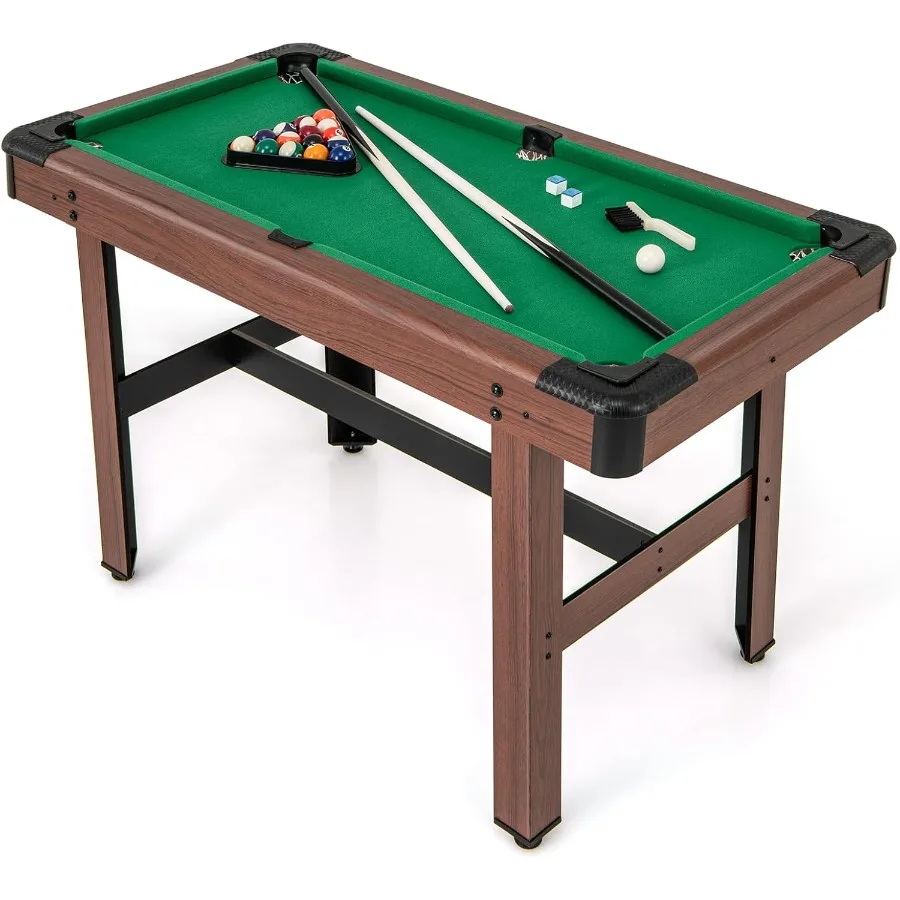 48 Pool Table Wooden Billiards Table w/ 2 Cue Sticks 16 Balls 2 Chalks Triangle Brush Compact Pool Game Table for Adults Family
48 Pool Table Wooden Billiards Table w/ 2 Cue Sticks 16 Balls 2 Chalks Triangle Brush Compact Pool Game Table for Adults Family