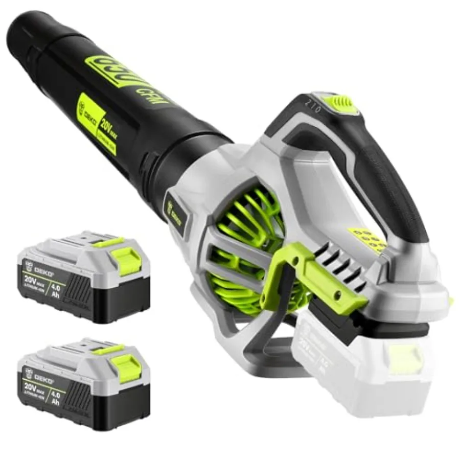 Cordless leaf blower for patio and yard cleaning ABS plastic body in black 650 CFM airflow with 2-speed modes lightweight desig
Cordless leaf blower for patio and yard cleaning ABS plastic body in black 650 CFM airflow with 2-speed modes lightweight desig