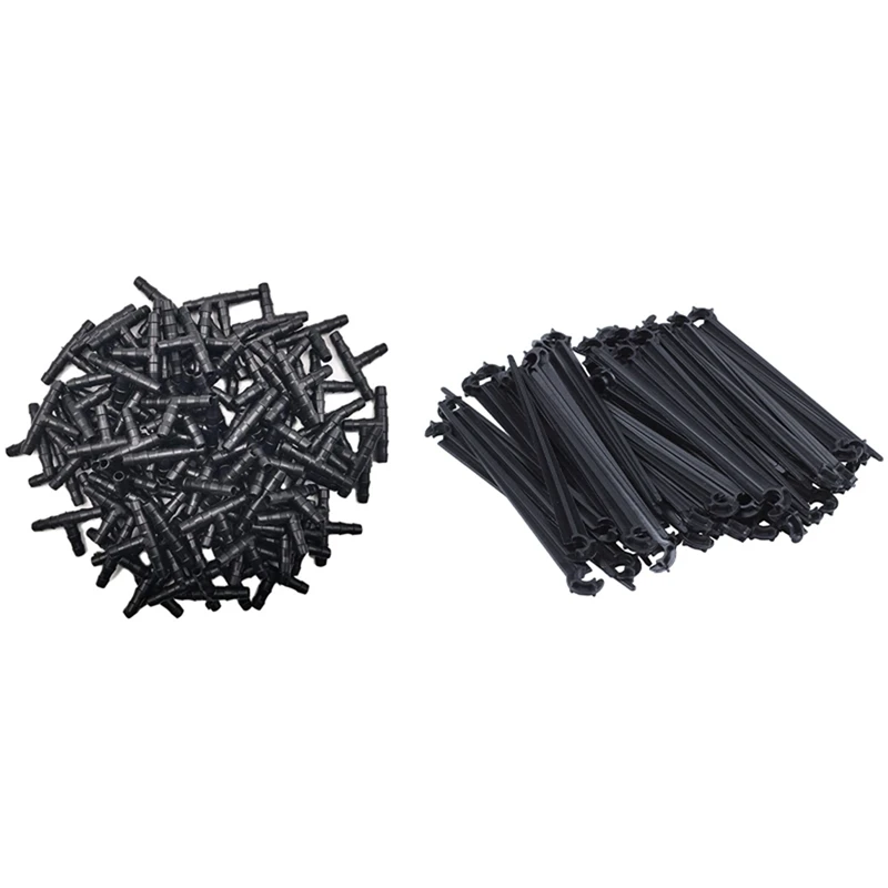 50Pcs C-Shaped 4/7Mm Drip Irrigation Pipe Bracket With 200Pcs 1/4 Inch Barbed Tee Fittings,For 1/4 Inch Hose Connectors
50Pcs C-Shaped 4/7Mm Drip Irrigation Pipe Bracket With 200Pcs 1/4 Inch Barbed Tee Fittings,For 1/4 Inch Hose Connectors