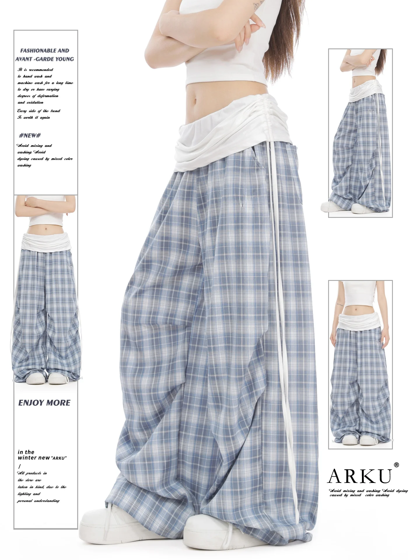 American Style Casual Plaid Pants Women's Loose Wide Leg Dance Streetwear High Waist Trousers Casual Long Pants
American Style Casual Plaid Pants Women's Loose Wide Leg Dance Streetwear High Waist Trousers Casual Long Pants