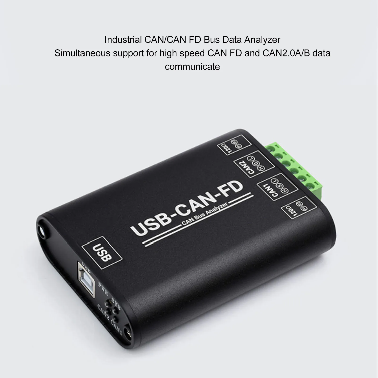 Industrial Grade USB To CAN FD Adapter Data Collect CAN CAN FD Bus Data Analyzer Easy To Use 100Kbps To 5Mbps Practical for PC
