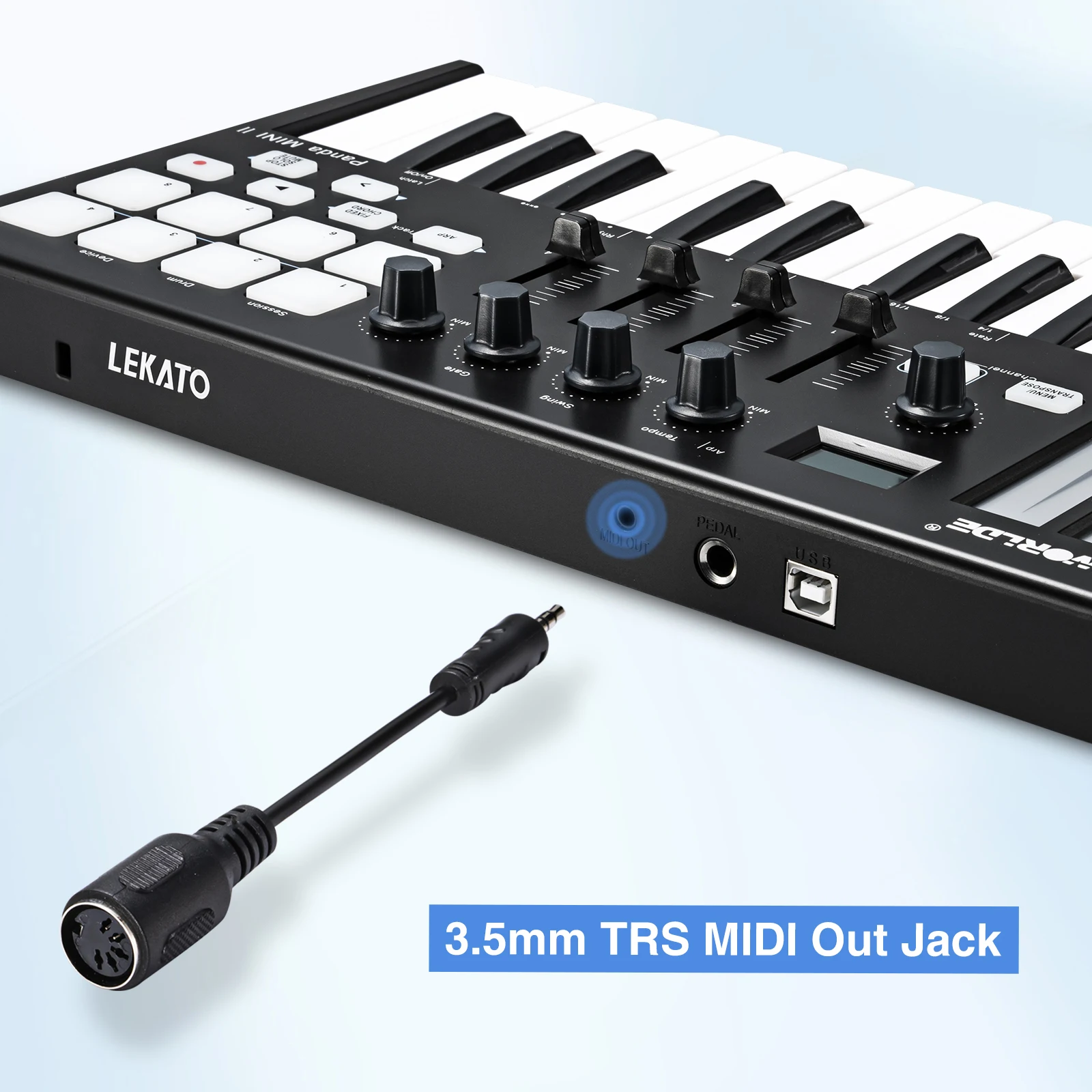 25-клавишный USB-контроллер Midi Pro Pack: 8 подушечек, ручек, фейдеры, Oled, сенсорные полоски, кабель Midi Out — Plug & Play без драйверов
25-клавишный USB-контроллер Midi Pro Pack: 8 подушечек, ручек, фейдеры, Oled, сенсорные полоски, кабель Midi Out — Plug & Play без драйверов