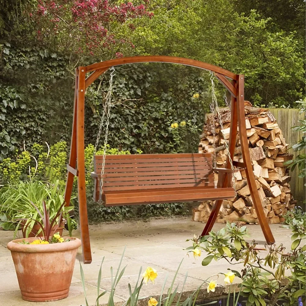Upgraded wooden porch swings for courtyards and gardens, heavy-duty 880 pound outdoor swing benches with hanging chains
Upgraded wooden porch swings for courtyards and gardens, heavy-duty 880 pound outdoor swing benches with hanging chains