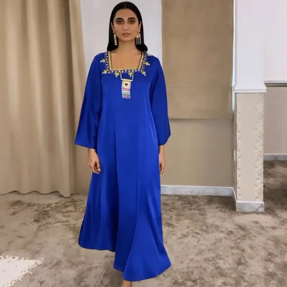 Modest Dubai Women's Satin Robe Dress Women's Fashion Gold Thread Set Diamond Waist Abaya Ramadan Dubai Luxury Islam Elegant
Modest Dubai Women's Satin Robe Dress Women's Fashion Gold Thread Set Diamond Waist Abaya Ramadan Dubai Luxury Islam Elegant