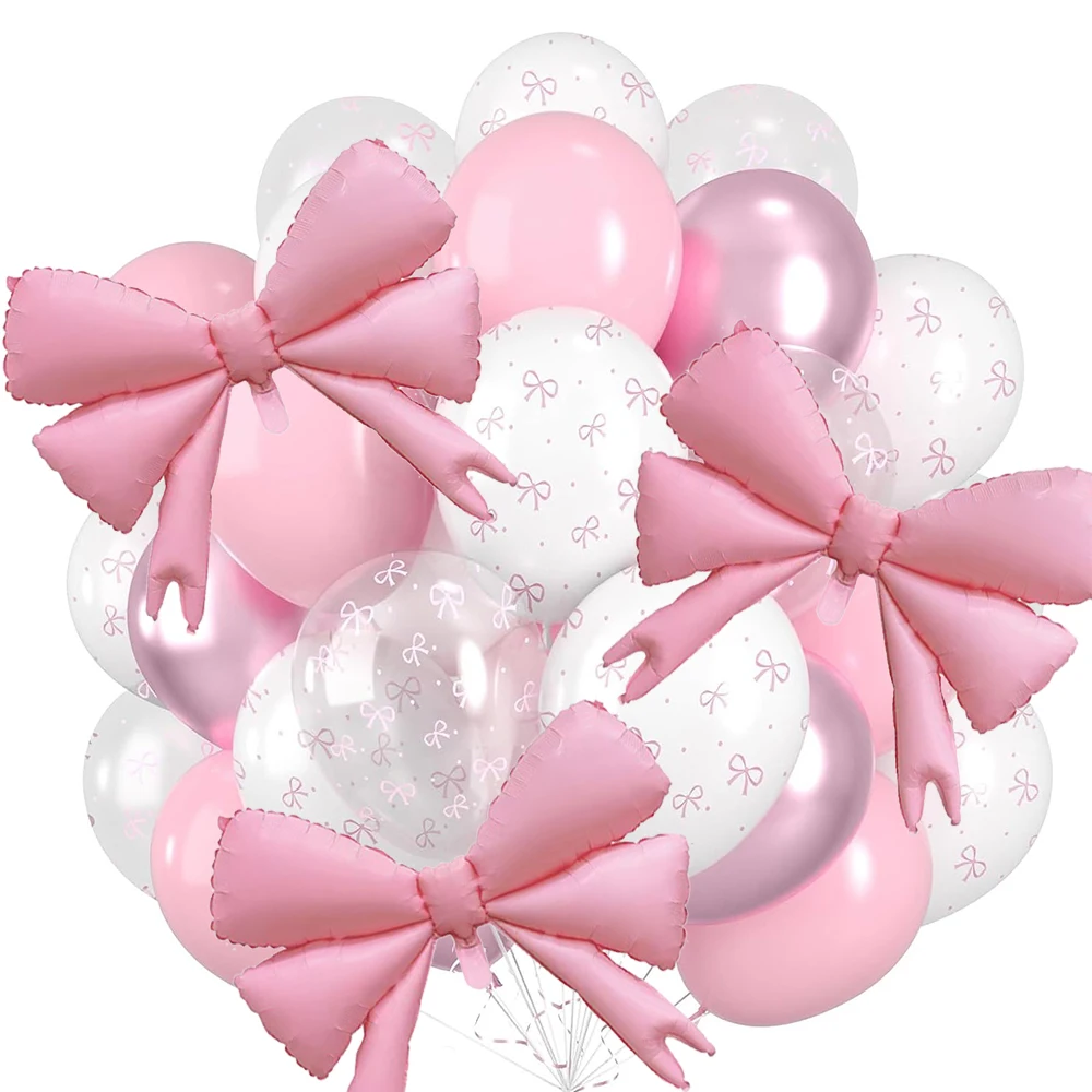 Coquette Birthday Decoration Pink White Bow Latex Balloon Set Foil Bow Balloon Girls Women Pink Bow Party Wedding Decor Supplies
Coquette Birthday Decoration Pink White Bow Latex Balloon Set Foil Bow Balloon Girls Women Pink Bow Party Wedding Decor Supplies
