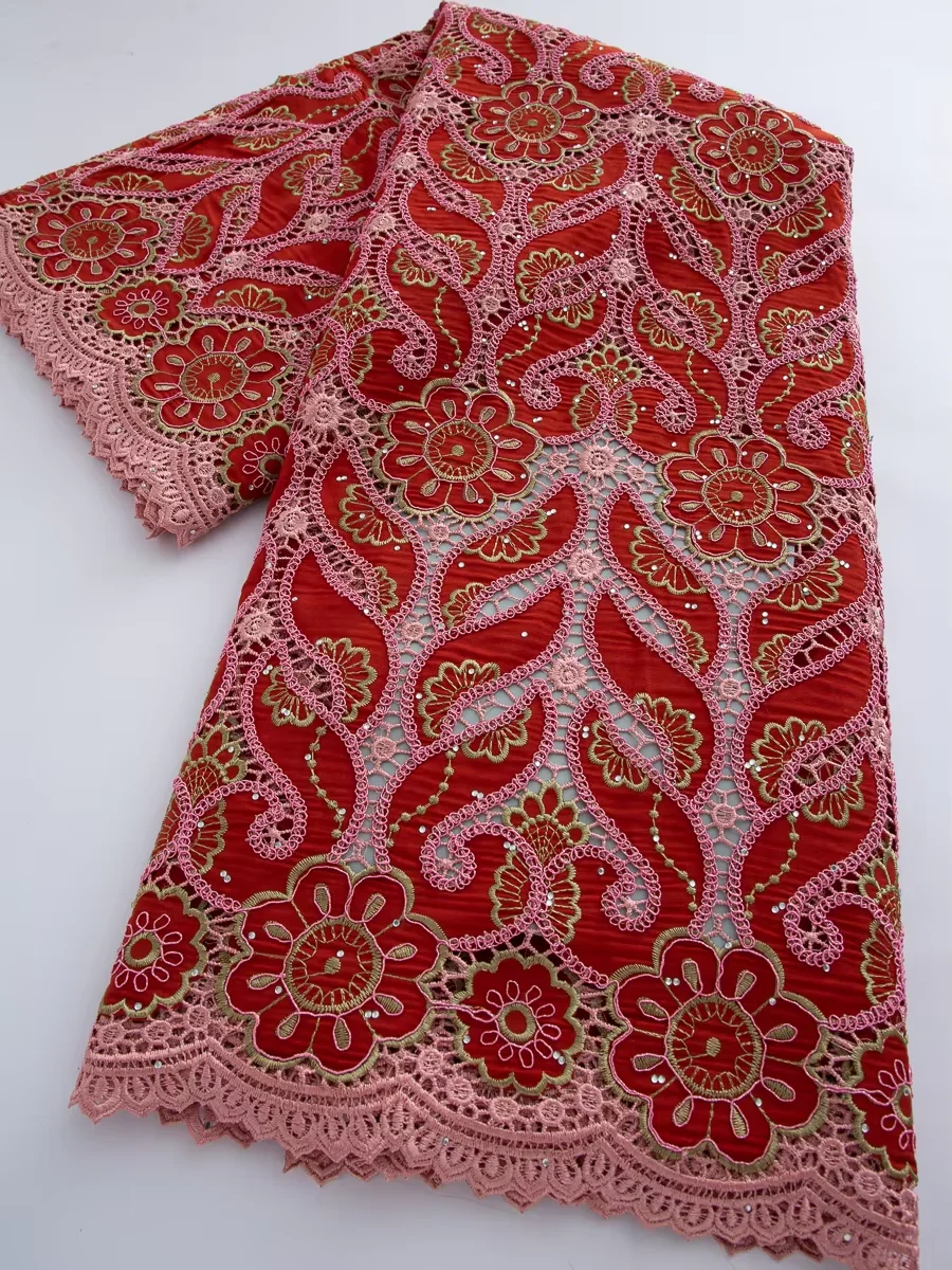 Swiss Voile Embroidery Lace Fabric African Nigerian Cotton Lace with Rhinestones For Women Evening Party Sewing Latest Design
Swiss Voile Embroidery Lace Fabric African Nigerian Cotton Lace with Rhinestones For Women Evening Party Sewing Latest Design