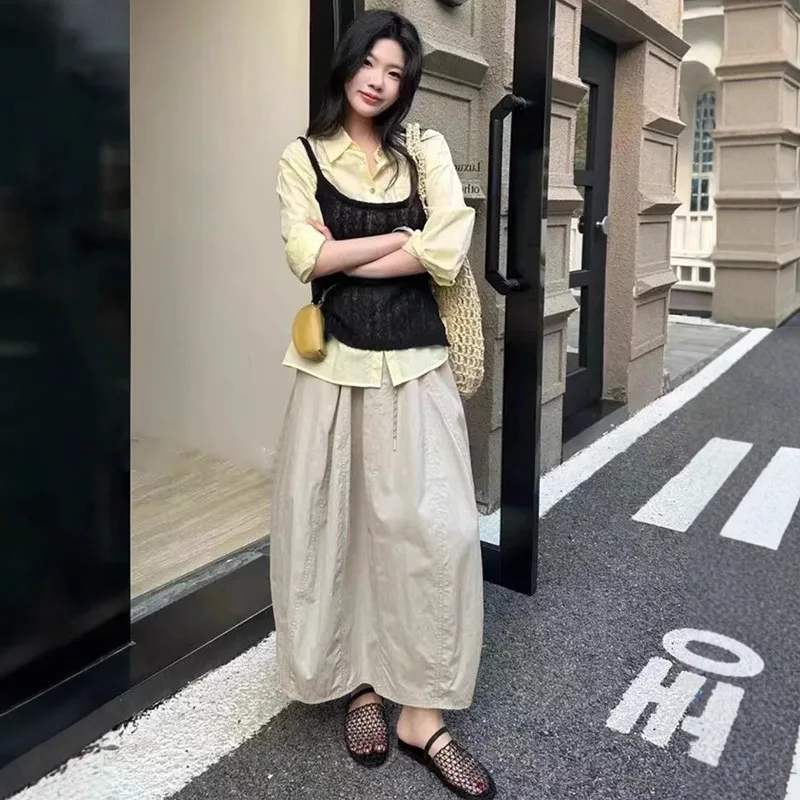 Tooling Skirt Women's Early Autumn New High Waist Fluffy Skirt Drawstring A Word Medium and Long Skirt
Tooling Skirt Women's Early Autumn New High Waist Fluffy Skirt Drawstring A Word Medium and Long Skirt