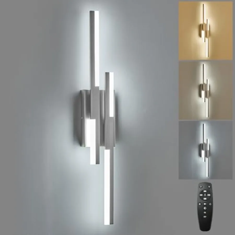 Modern LED Wall Sconce Remote Wall Light Fixtures for Bathroom, Dimmable Vanity Light Indoor LED Remote Wall Sconce for Bedside
Modern LED Wall Sconce Remote Wall Light Fixtures for Bathroom, Dimmable Vanity Light Indoor LED Remote Wall Sconce for Bedside