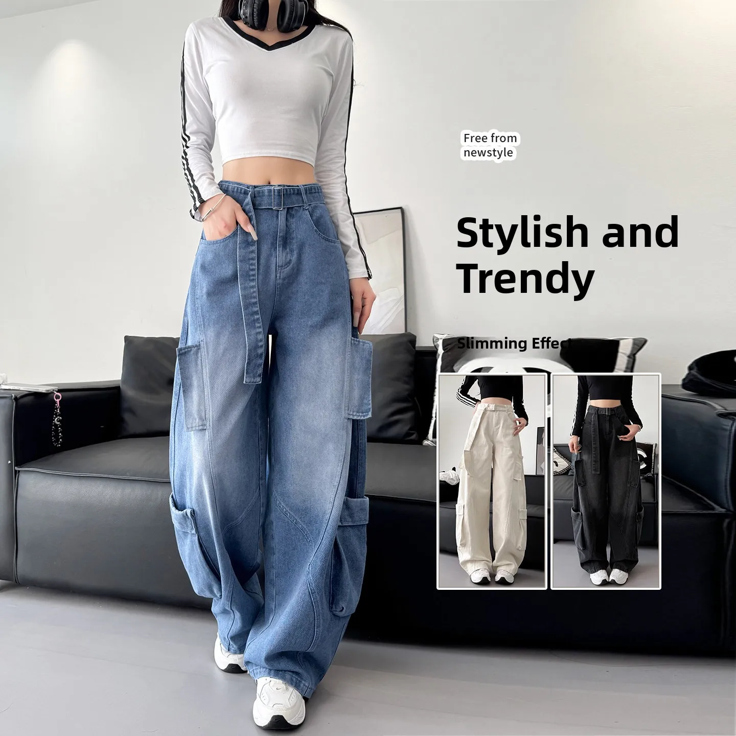American Retro Knife Workwear Jeans High Waist Loose Fit Women's Autumn New plus Size Wide Leg Pants Slimming Effect
American Retro Knife Workwear Jeans High Waist Loose Fit Women's Autumn New plus Size Wide Leg Pants Slimming Effect