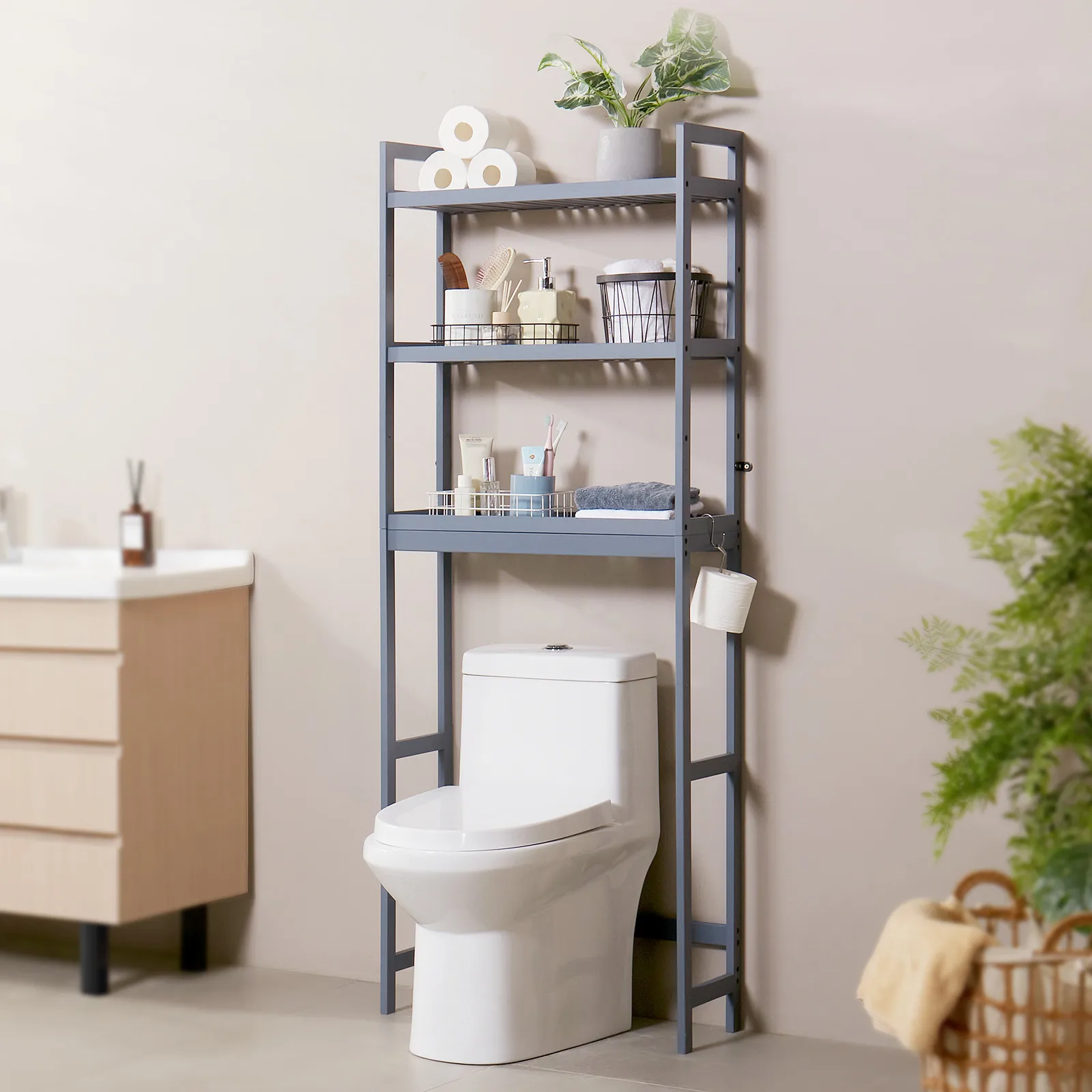 Over the Toilet Storage Rack 3 Tier Bathroom Organizer Bamboo Space Saver Shelving Unit for Bathroom Accessories and
Over the Toilet Storage Rack 3 Tier Bathroom Organizer Bamboo Space Saver Shelving Unit for Bathroom Accessories and