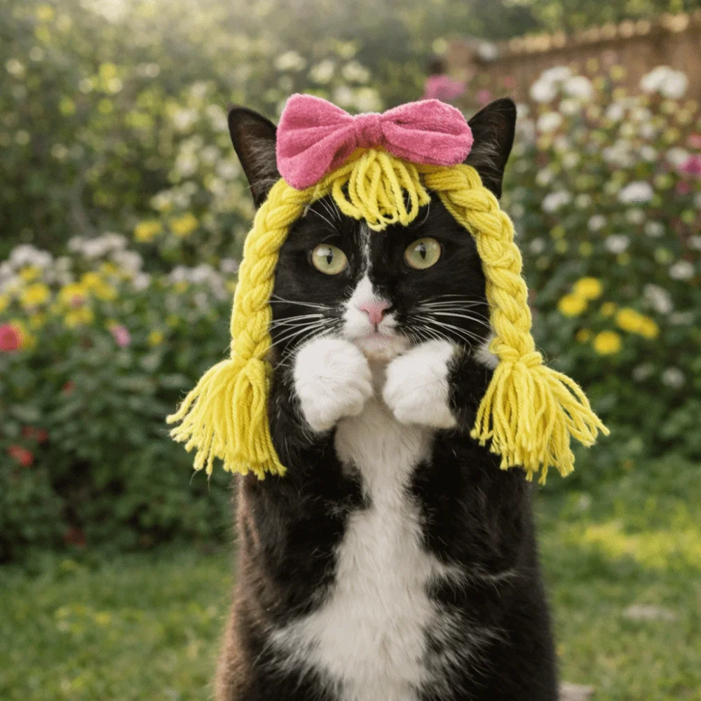 Cute Adjustable Pet Wig Braid Double Braids Elastic Rope Cat Cosplay Headwear Decorative Bow Pet Headgear Party Costume
Cute Adjustable Pet Wig Braid Double Braids Elastic Rope Cat Cosplay Headwear Decorative Bow Pet Headgear Party Costume