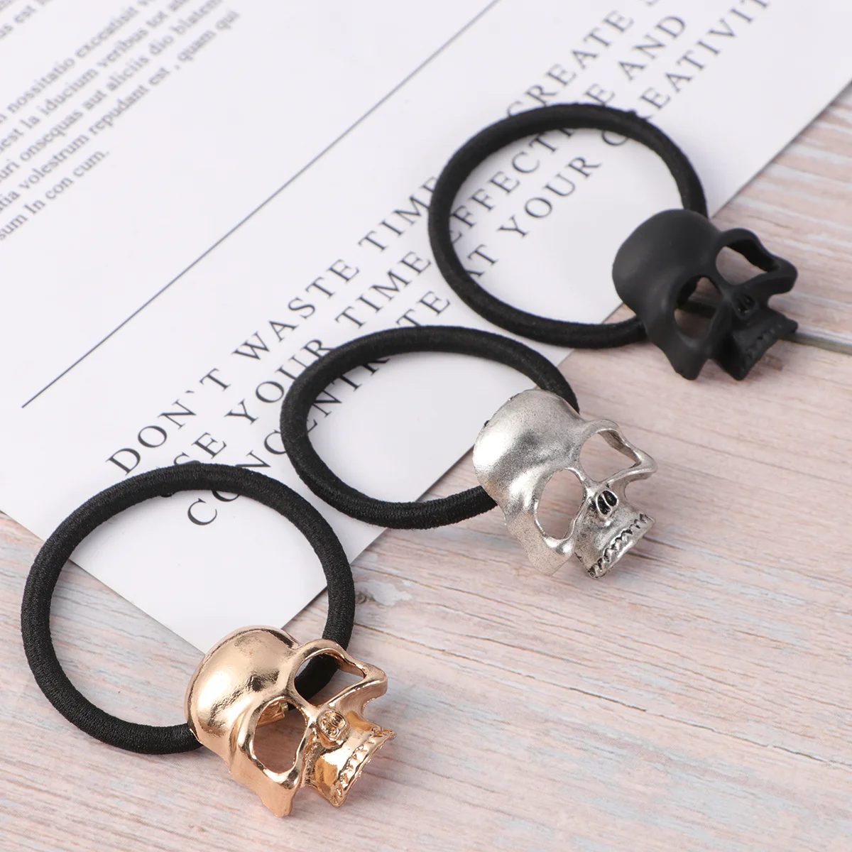 3pcs Women Girls Skull Shaped Elastic Ponytail Holders Hair Tie Rope Rubber Bands (Mixed Color) Girls hair band
3pcs Women Girls Skull Shaped Elastic Ponytail Holders Hair Tie Rope Rubber Bands (Mixed Color) Girls hair band