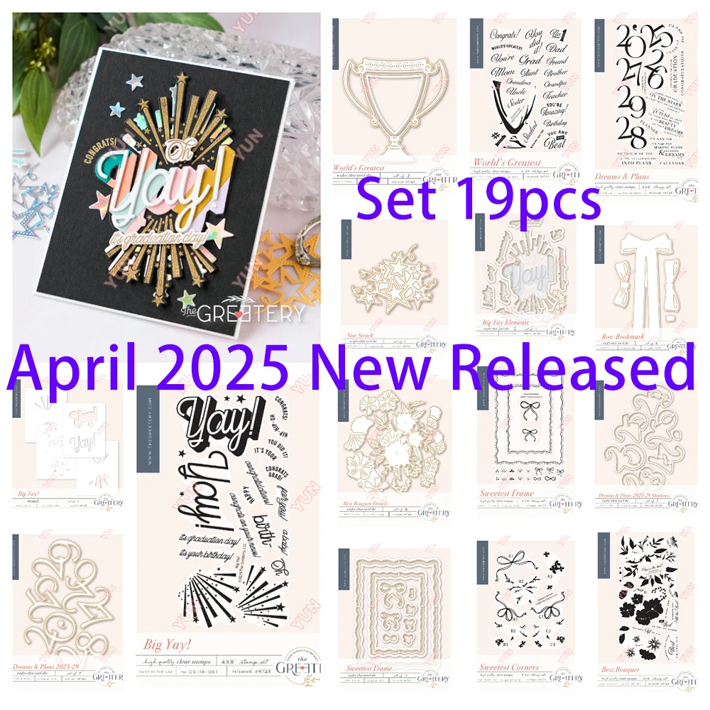 2025 New greetery Dies Stamps Stencil Dreams & Plans Bow Bookmark Star Struck Bouquet Sweetest Frames DIY Scrapbooking Card Make
2025 New greetery Dies Stamps Stencil Dreams & Plans Bow Bookmark Star Struck Bouquet Sweetest Frames DIY Scrapbooking Card Make