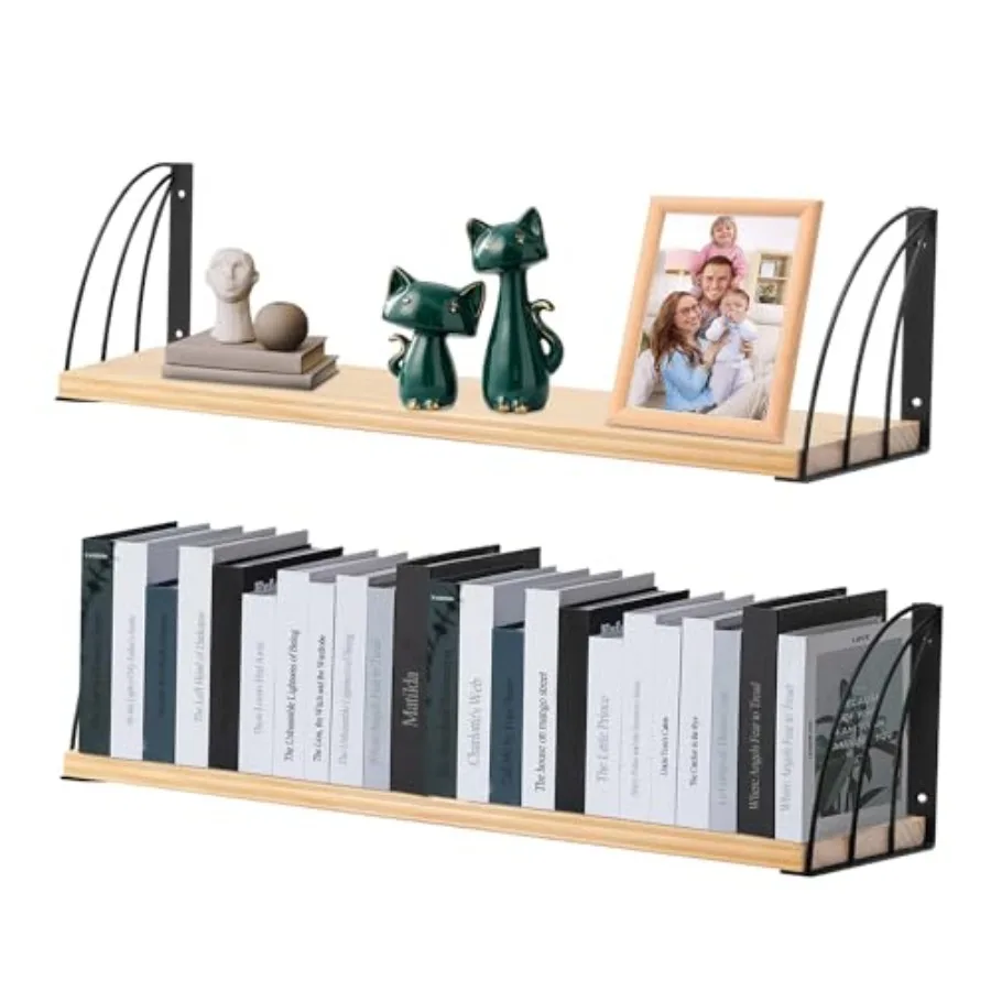 Book Shelf for Wall7.87" D x23.5 W Natural Wood Floating Shelf Set of 2 Wooden Shelves for Wall Wall Mounted Bookshelf Rustic H
Book Shelf for Wall7.87" D x23.5 W Natural Wood Floating Shelf Set of 2 Wooden Shelves for Wall Wall Mounted Bookshelf Rustic H