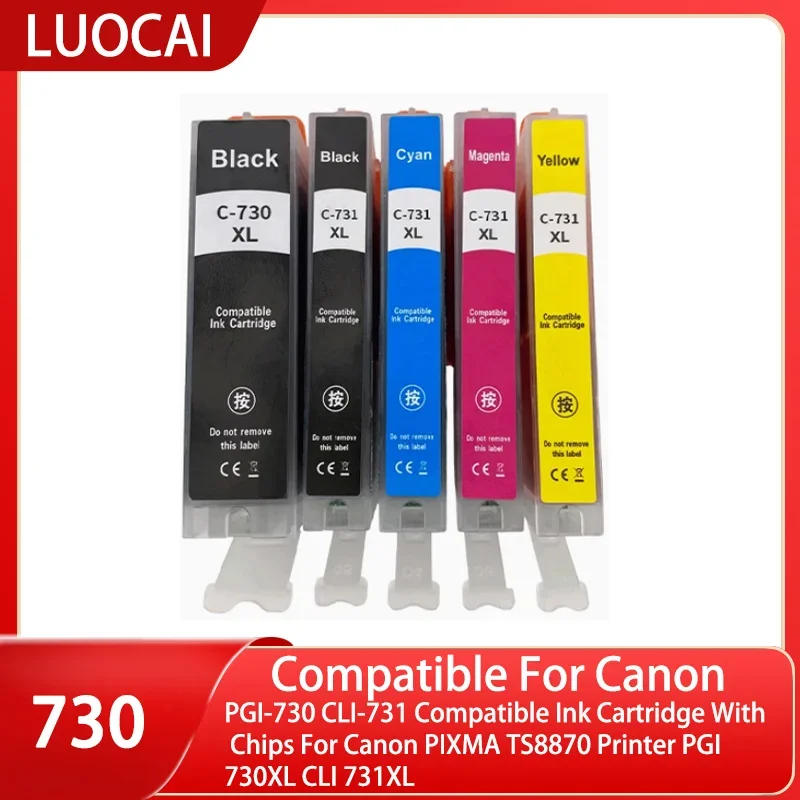 PGI-730 CLI-731 Compatible Ink Cartridge With Chips For Canon PIXMA TS8870 Printer PGI 730XL CLI 731XL
PGI-730 CLI-731 Compatible Ink Cartridge With Chips For Canon PIXMA TS8870 Printer PGI 730XL CLI 731XL