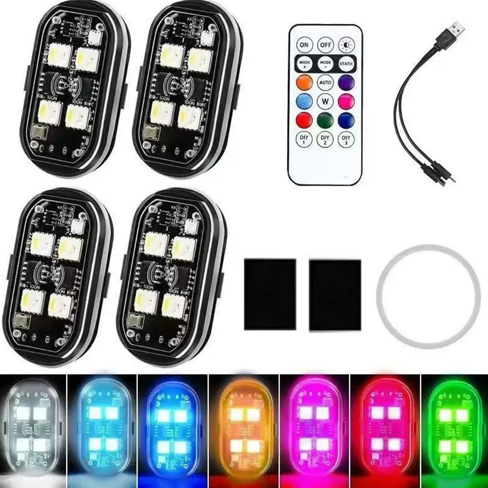 Car Flashing Lights Wireless LED Strobe Lights For Motorcycle Eight-color Flashing Anti-Collision Warning Light Atmosphere Light
Car Flashing Lights Wireless LED Strobe Lights For Motorcycle Eight-color Flashing Anti-Collision Warning Light Atmosphere Light