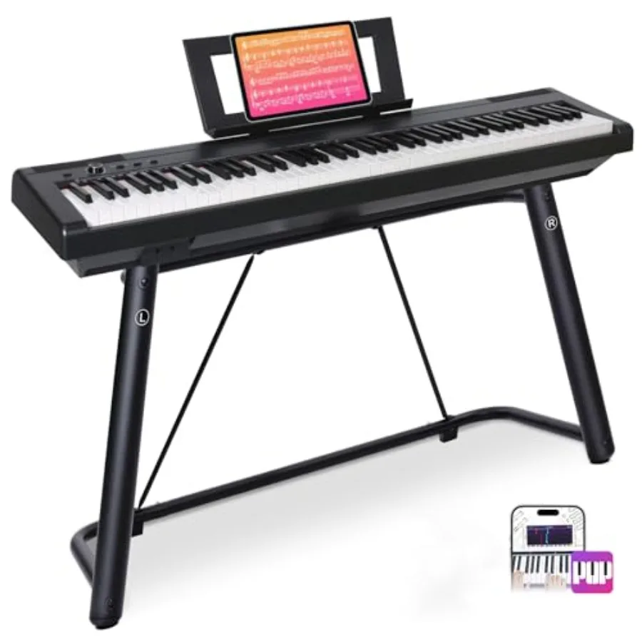 Digital Piano 88 Key Weighted keyboard for piano lessons, black ABS plastic body, full-size weighted keyboard with portable sta
Digital Piano 88 Key Weighted keyboard for piano lessons, black ABS plastic body, full-size weighted keyboard with portable sta