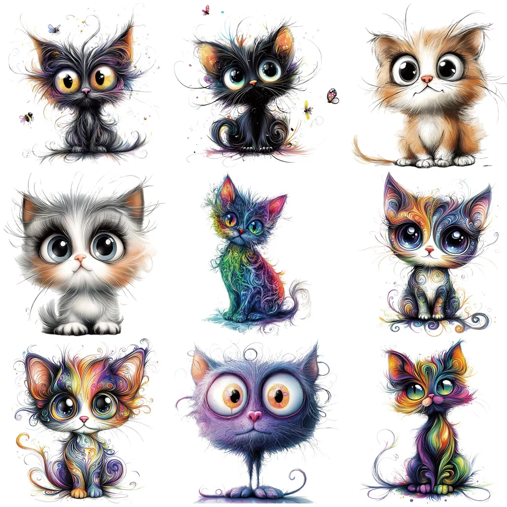 9Pcs Cute Cat Iron On Heat Transfer Stickers, Colorful Cartoon Kitten Patches for T-Shirts, Washable DIY Applique
9Pcs Cute Cat Iron On Heat Transfer Stickers, Colorful Cartoon Kitten Patches for T-Shirts, Washable DIY Applique