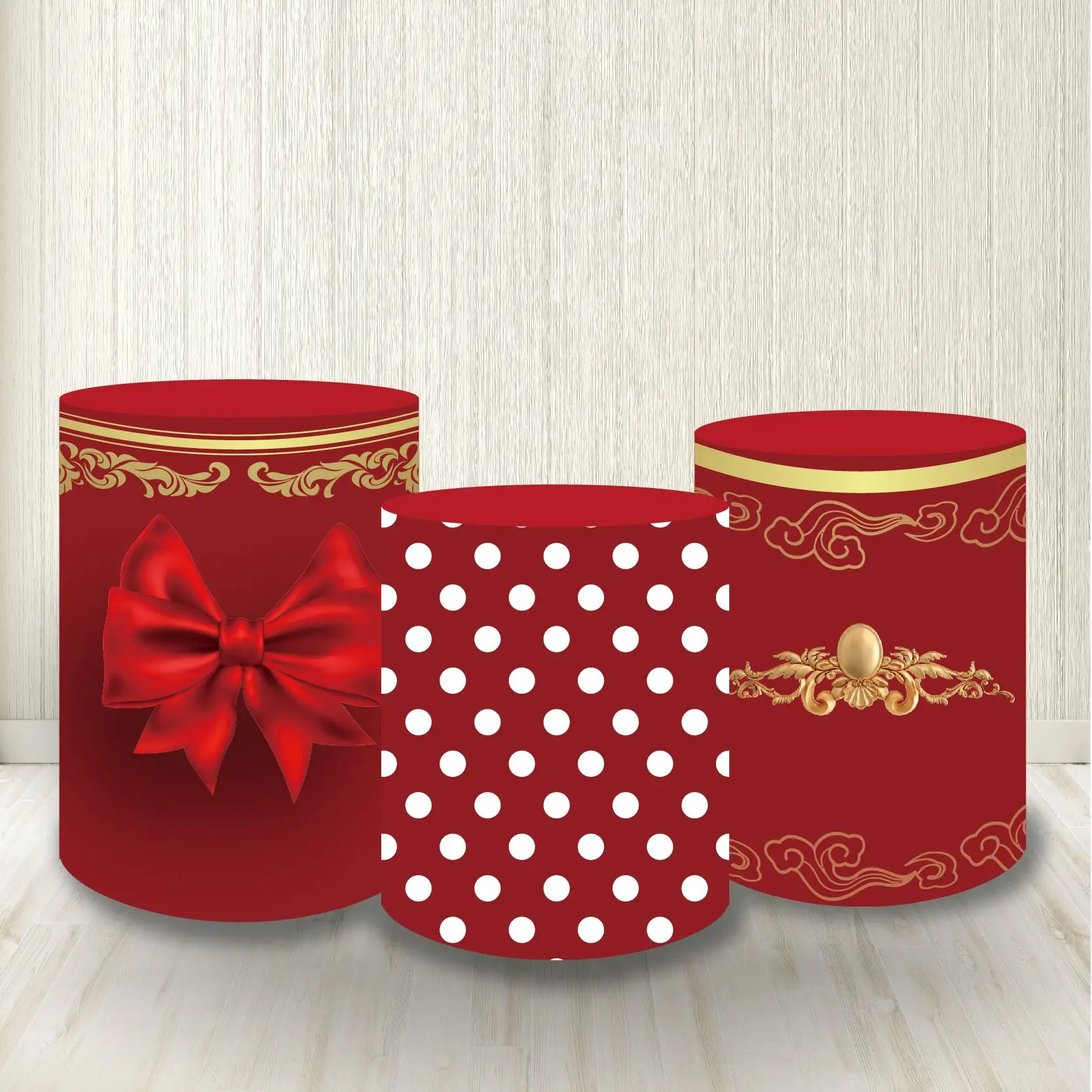 Elastic Cylinder Pedestal Covers Red Bow Theme for Girl's Birthday Party Cake Table Decoration Baby Shower Event Supplies
Elastic Cylinder Pedestal Covers Red Bow Theme for Girl's Birthday Party Cake Table Decoration Baby Shower Event Supplies