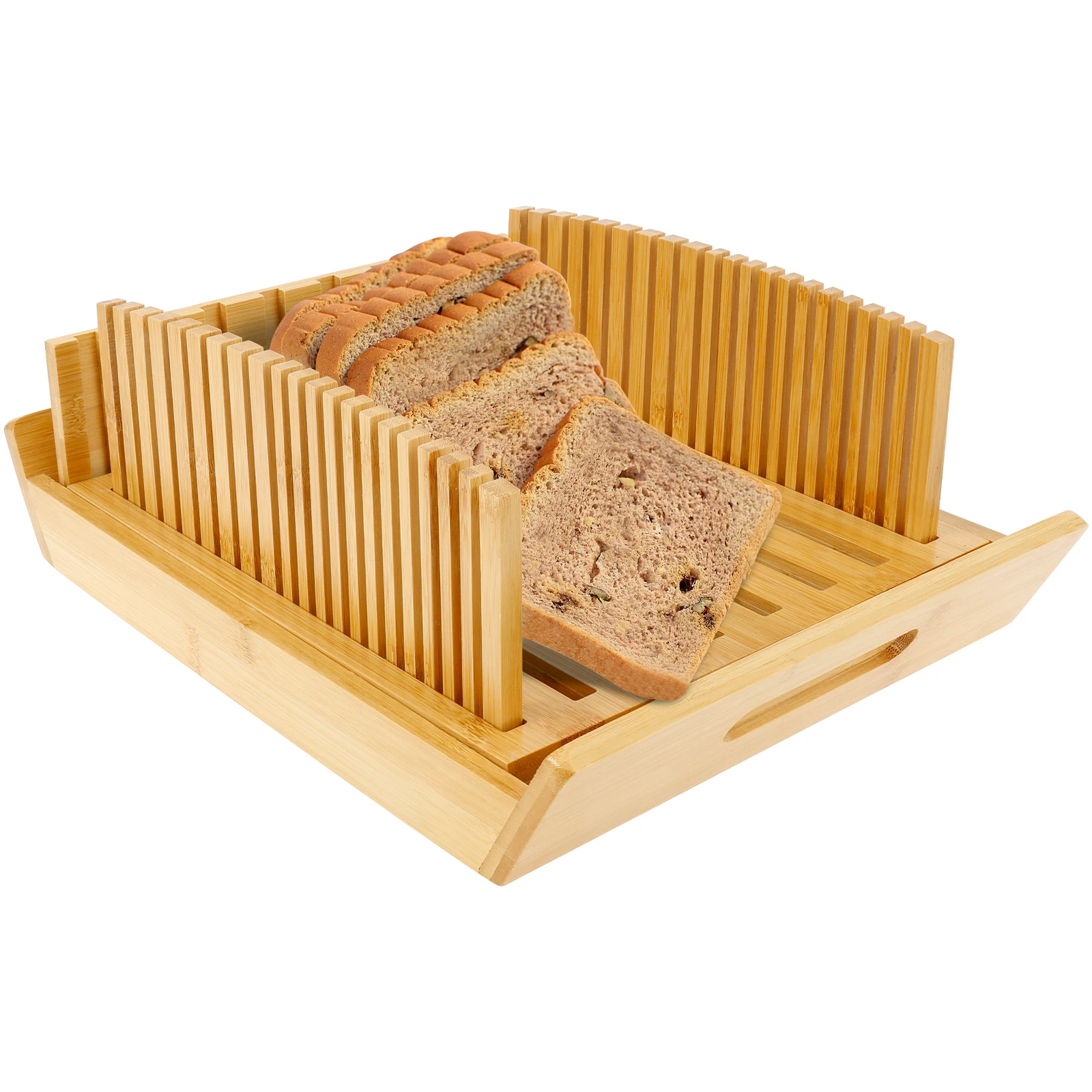 Bamboo Bread Slicer Portable Adjustable Homemade Bread Cutting Guide Precise Loaf Cutter Guide with Crumb Tray for Kitchen
Bamboo Bread Slicer Portable Adjustable Homemade Bread Cutting Guide Precise Loaf Cutter Guide with Crumb Tray for Kitchen