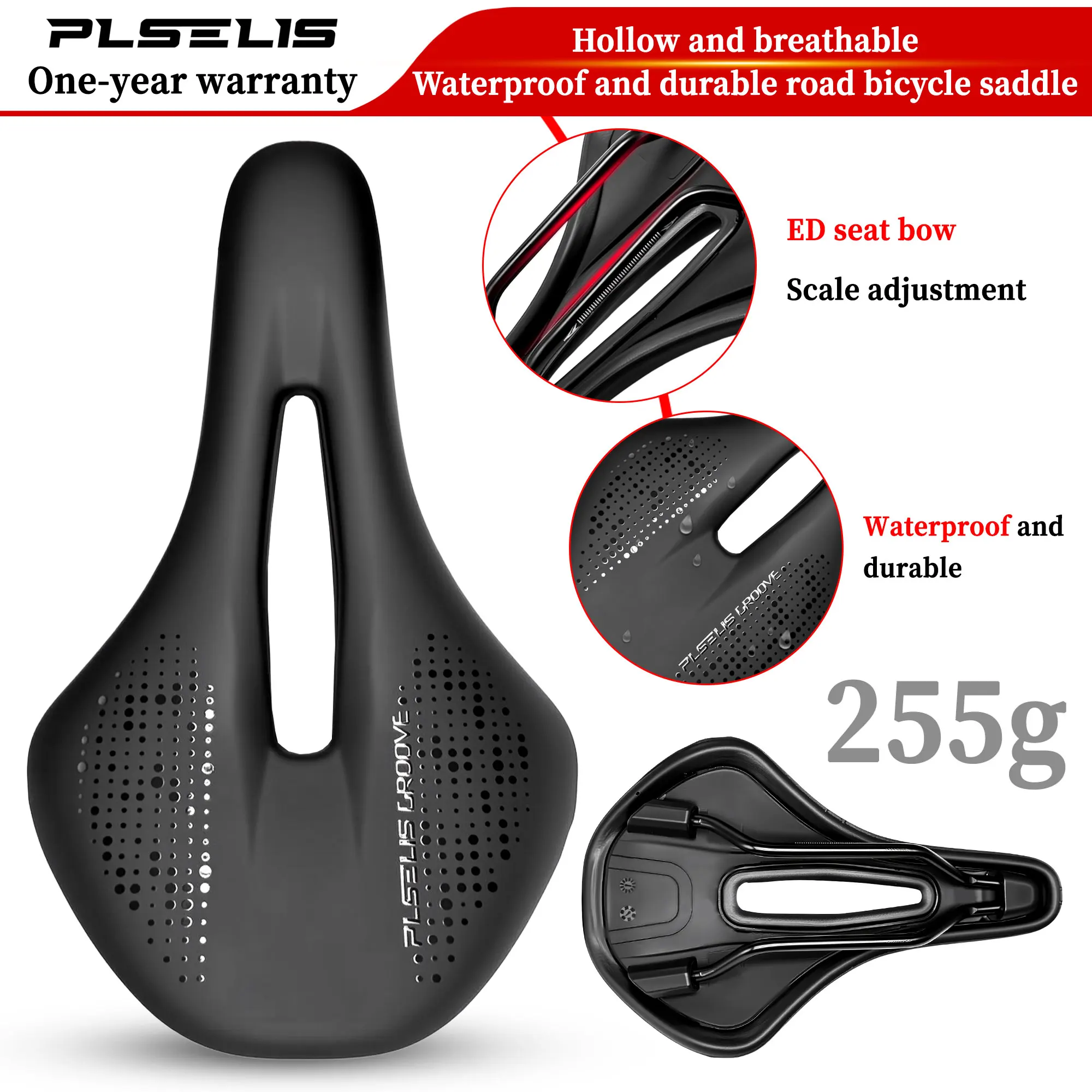 Plselis road bike racing saddle 255g light, soft, comfortable and wear-resistant cushion hollow breathable bicycle seat
Plselis road bike racing saddle 255g light, soft, comfortable and wear-resistant cushion hollow breathable bicycle seat