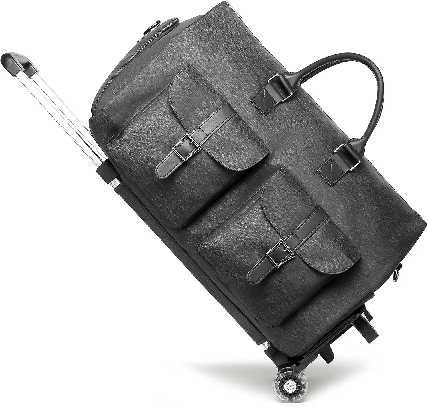 Rolling Garment Bag with Wheels, Carry On Duffel for Travel with Shoe Pouch, Grey
Rolling Garment Bag with Wheels, Carry On Duffel for Travel with Shoe Pouch, Grey