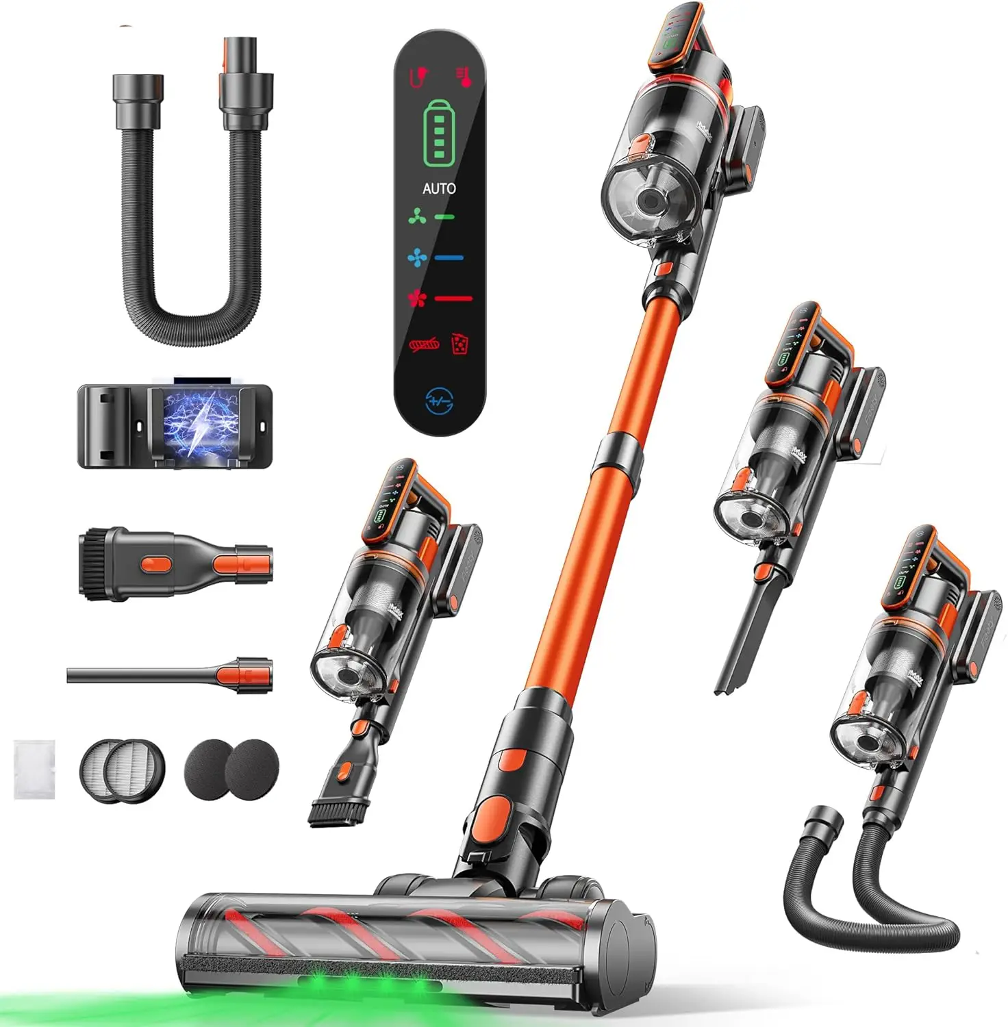 Cordless Vacuum Cleaner, 600W/50KPa/65Min Runtime Stick Vacuum with 3.3Ft Hose, Wall Mount Charging, Auto Mode, Touchscreen
Cordless Vacuum Cleaner, 600W/50KPa/65Min Runtime Stick Vacuum with 3.3Ft Hose, Wall Mount Charging, Auto Mode, Touchscreen