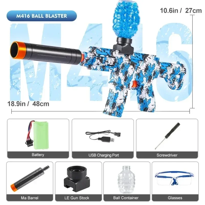 M416 Electric Blaster Gun Toys, Rechargeable Automatic Outdoor Toys for Team Family Activities, Perfect Gift(Bullets Excluded)
M416 Electric Blaster Gun Toys, Rechargeable Automatic Outdoor Toys for Team Family Activities, Perfect Gift(Bullets Excluded)