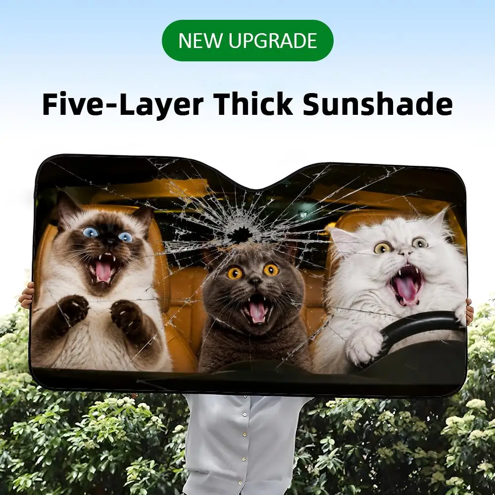 Cat Window Glass is Broken Sun Visor Five-Layer Aluminum Foil Car Sunshades Windshield UV Protector & Heat Shield Front Window
Cat Window Glass is Broken Sun Visor Five-Layer Aluminum Foil Car Sunshades Windshield UV Protector & Heat Shield Front Window