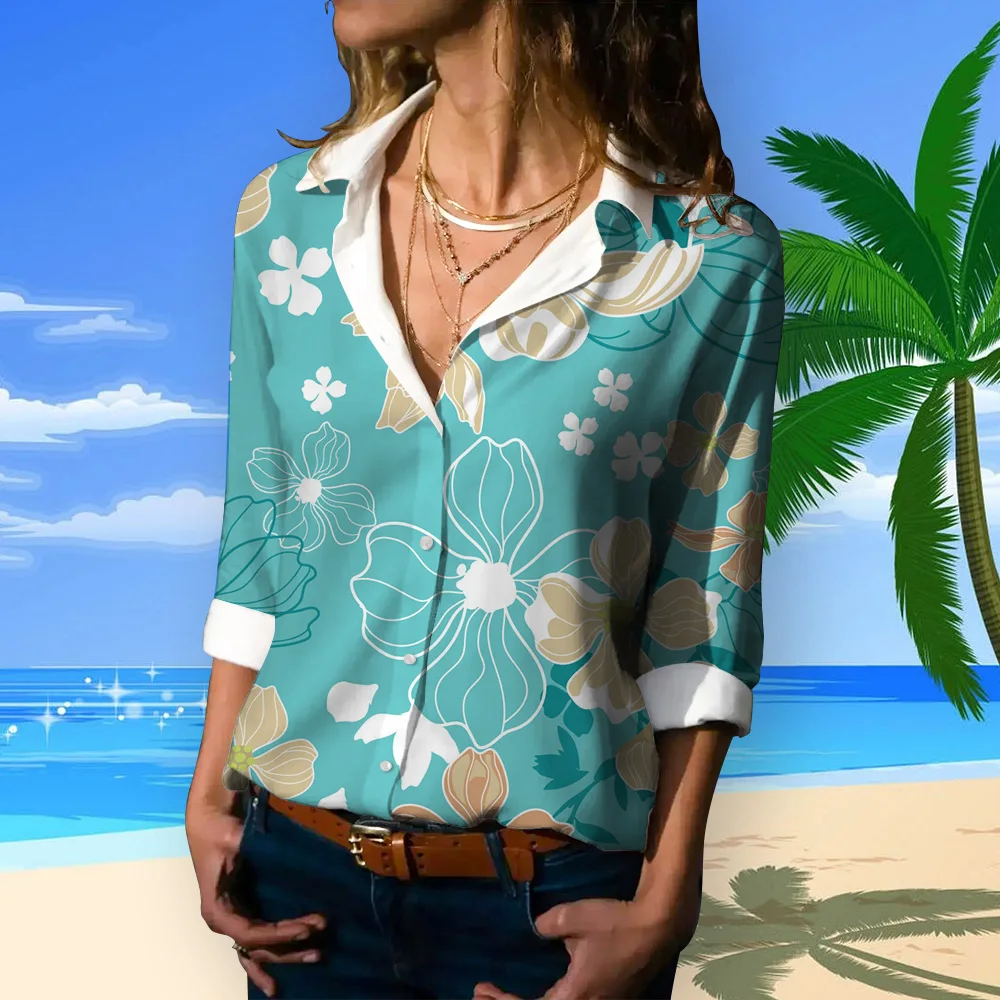 Summer Women's Long Sleeves 2024 Hawaiian Style Shirts Fashion Button Shirts 3D Floral Printed T-shirts Beach Blouse Office Tops
Summer Women's Long Sleeves 2024 Hawaiian Style Shirts Fashion Button Shirts 3D Floral Printed T-shirts Beach Blouse Office Tops