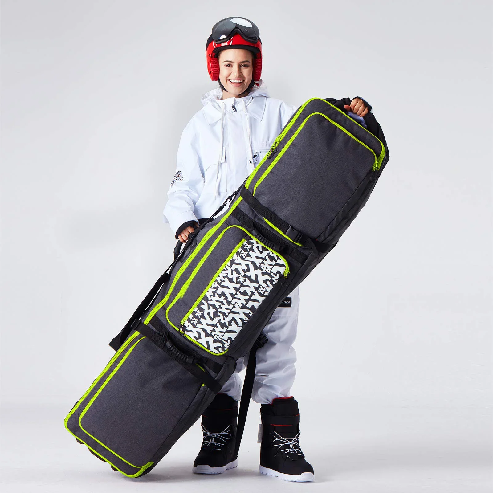 Roller Snowboard Bag with Wheels Adjustable Length for Air Travel - Extra Long/Wide/Deep,waterproof with Protection Ribs
Roller Snowboard Bag with Wheels Adjustable Length for Air Travel - Extra Long/Wide/Deep,waterproof with Protection Ribs