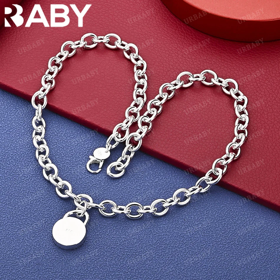 URBABY 925 Sterling Silver 45cm Round Lock Chain Necklace Charm Trend Birthday Gifts Fashion Party Fine Jewelry
URBABY 925 Sterling Silver 45cm Round Lock Chain Necklace Charm Trend Birthday Gifts Fashion Party Fine Jewelry