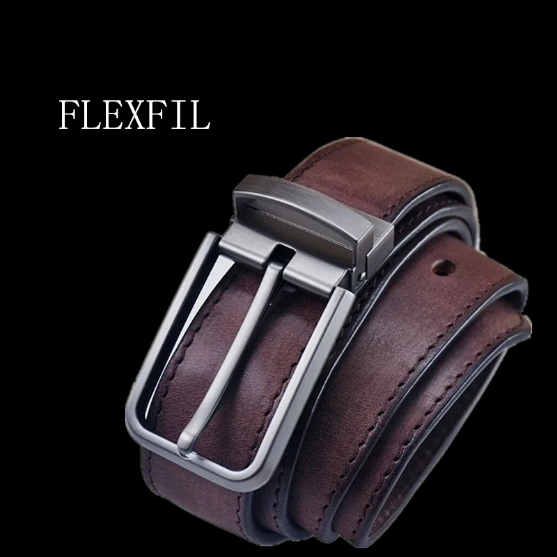 FLEXFIL Men vintage Leather Belt Metal first layer cowhide Business Fashion brand leisure Cowskin Waist Strap Jeans Men Belt
FLEXFIL Men vintage Leather Belt Metal first layer cowhide Business Fashion brand leisure Cowskin Waist Strap Jeans Men Belt
