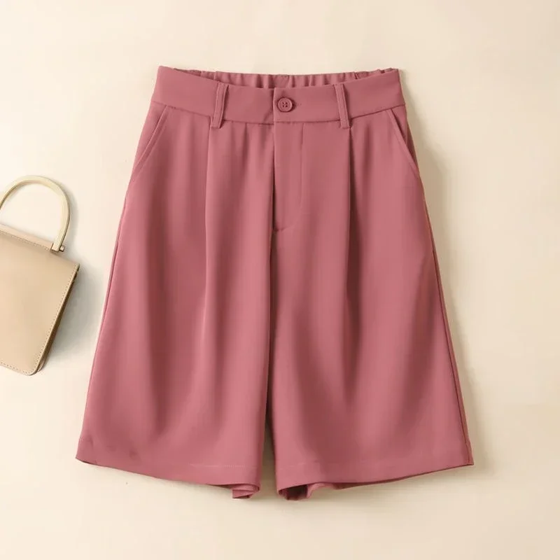 Summer Ice Silk Casual Suit Shorts Women Korean High Waist Loose All Match Knee Length Short Female Solid Chiffon Wide Leg Pants
Summer Ice Silk Casual Suit Shorts Women Korean High Waist Loose All Match Knee Length Short Female Solid Chiffon Wide Leg Pants