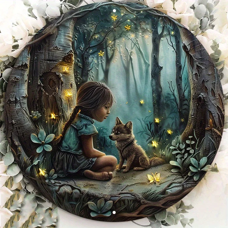 A Little Girl and An Alaskan Sled Dog in a Magical Forest with Fireflies - Artistic Wall Decor, Aluminum Metal Sign, 8in, 11.8in
A Little Girl and An Alaskan Sled Dog in a Magical Forest with Fireflies - Artistic Wall Decor, Aluminum Metal Sign, 8in, 11.8in