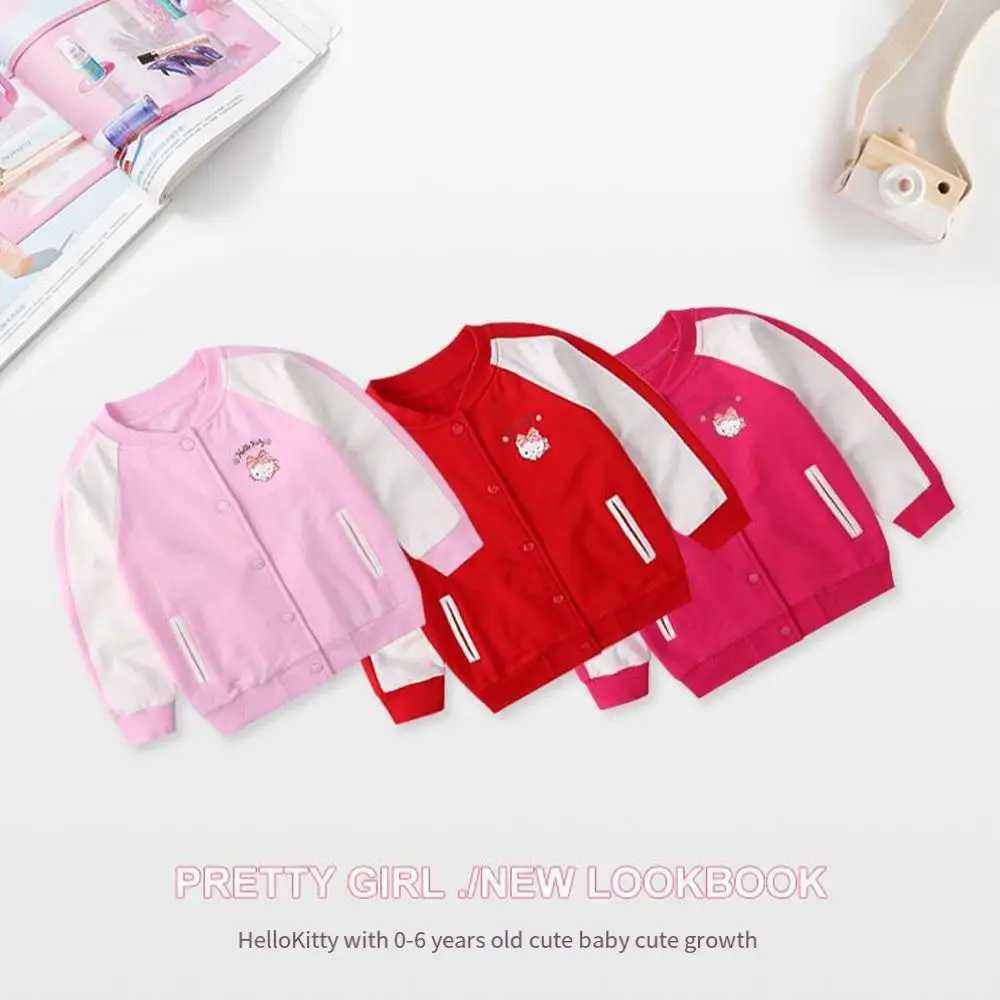 Бейсбольная униформа для девочек Sanrio Hello Kitty, кардиган, куртка с милым мультяшным аниме, свободная повседневная весенне-Осенняя детская одежда
Бейсбольная униформа для девочек Sanrio Hello Kitty, кардиган, куртка с милым мультяшным аниме, свободная повседневная весенне-Осенняя детская одежда