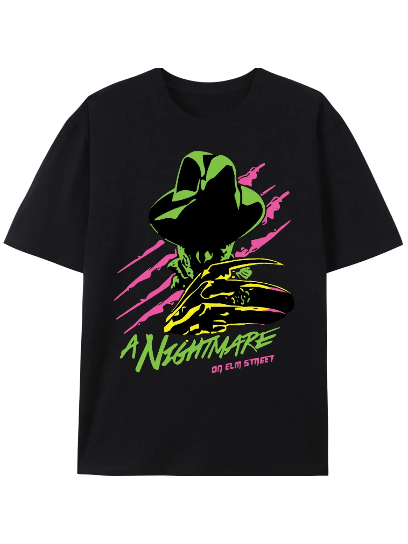 Elm Street Freddy Neon Graphic T-Shirt - Vibrant Print, Soft 100% Cotton, Casual Round Neck, Unisex, All-Season Top for Sport
Elm Street Freddy Neon Graphic T-Shirt - Vibrant Print, Soft 100% Cotton, Casual Round Neck, Unisex, All-Season Top for Sport