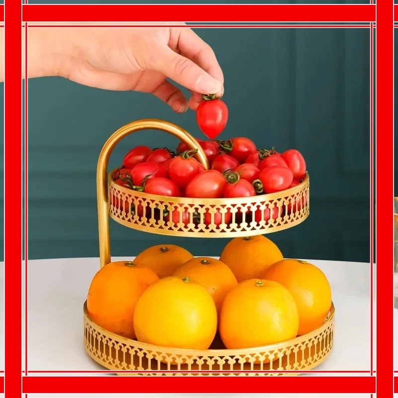 Nordic Wrought Iron Double Layer Fruit Plate Pastry Tray Organizer Candy Plate Living Room Front Desk Home Decoration 
Nordic Wrought Iron Double Layer Fruit Plate Pastry Tray Organizer Candy Plate Living Room Front Desk Home Decoration