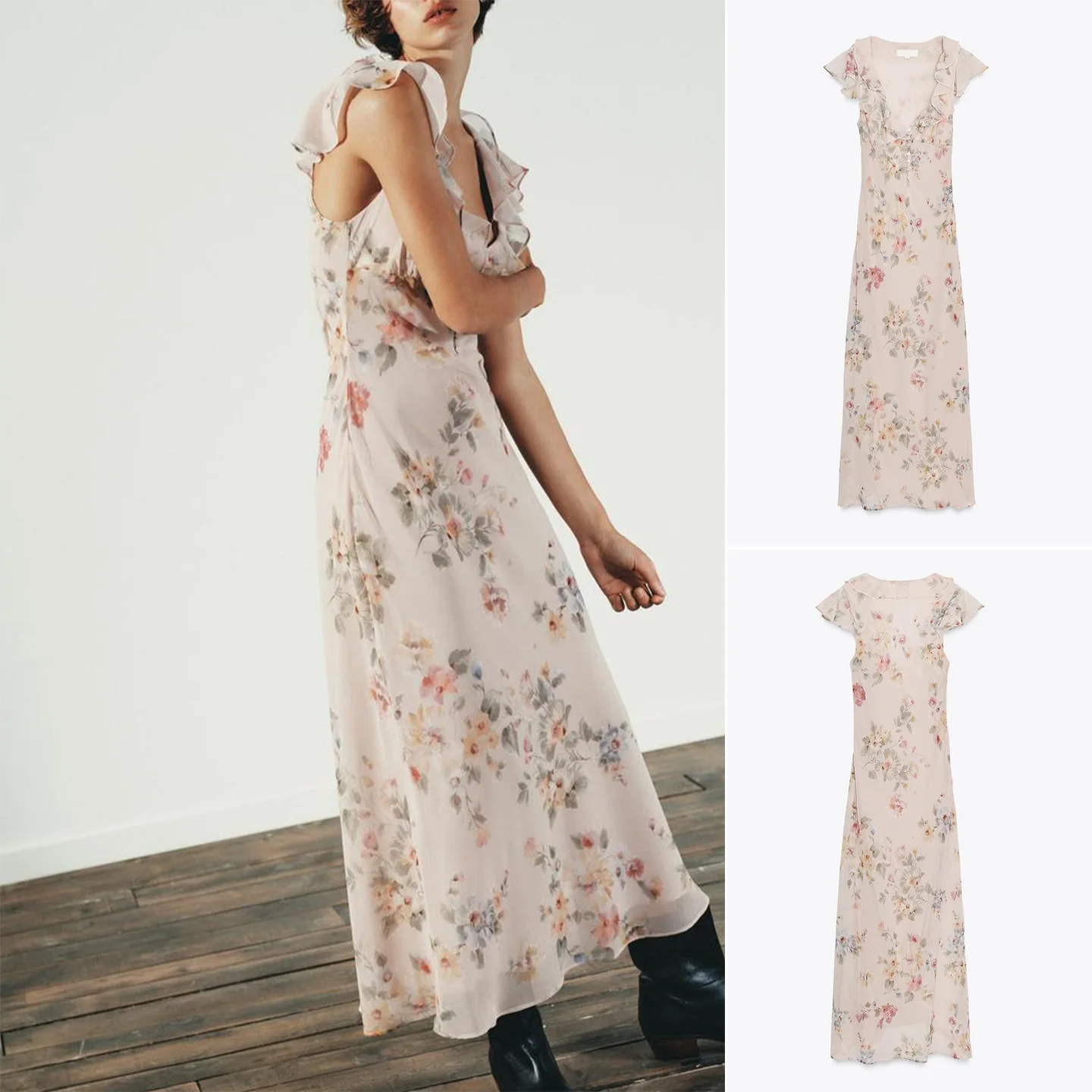 Сексуальное платье миди с v-образным вырезом и цветочным принтом ort Sve Beach Vaion Sle, женская осенняя модная шелковая ткань из полиэстера 
Сексуальное платье миди с v-образным вырезом и цветочным принтом ort Sve Beach Vaion Sle, женская осенняя модная шелковая ткань из полиэстера