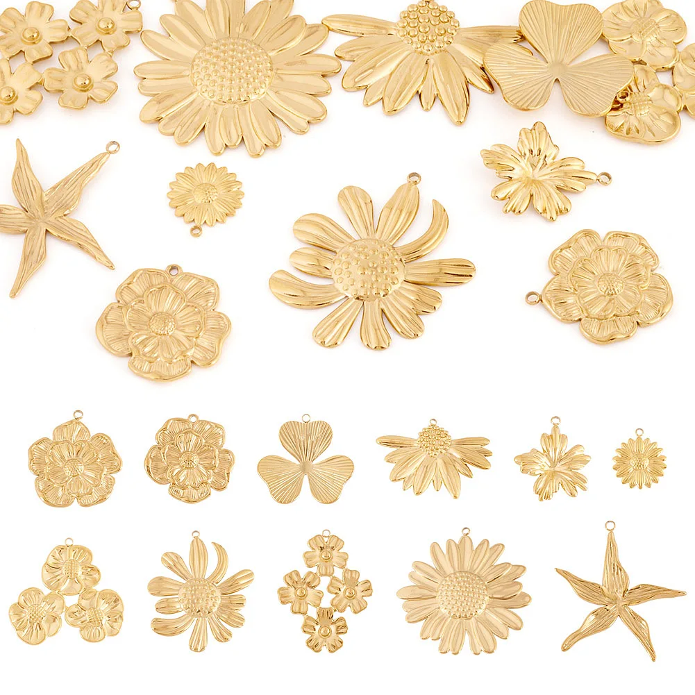 1 Set 304 Stainless Steel Pendants Flower/Heart Charm Gold Plated for Making DIY Jewelry Necklace Earring Supplies
1 Set 304 Stainless Steel Pendants Flower/Heart Charm Gold Plated for Making DIY Jewelry Necklace Earring Supplies
