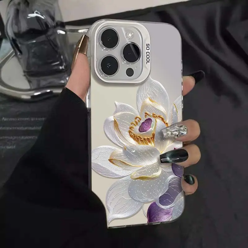 White lotus design phone case for iPhone 16 15 14 13 12 11 Pro/ Max/Plus shock-proof rear cover anti-fingerprint 
White lotus design phone case for iPhone 16 15 14 13 12 11 Pro/ Max/Plus shock-proof rear cover anti-fingerprint