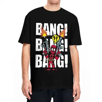Deadpool Bang 남성 여성 티셔츠, 100% 코튼 빈티지 티셔츠, 크루넥 티, 반팔 상의, 선물 아이디어