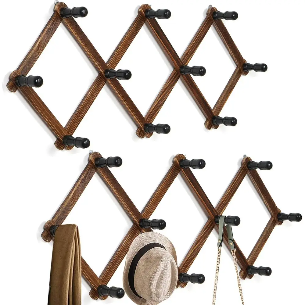 Expandable Wooden Wall-Mounted Hat Rack with 10 Hooks for Coats, Hats, and More
Expandable Wooden Wall-Mounted Hat Rack with 10 Hooks for Coats, Hats, and More