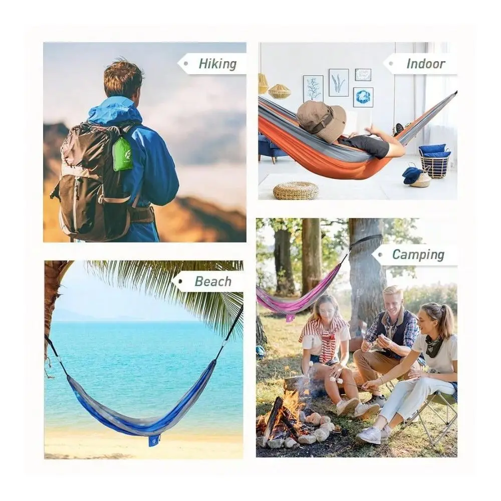 QF Hammock Nylon Portable Travel Camping Hammock, Blue Gray
QF Hammock Nylon Portable Travel Camping Hammock, Blue Gray