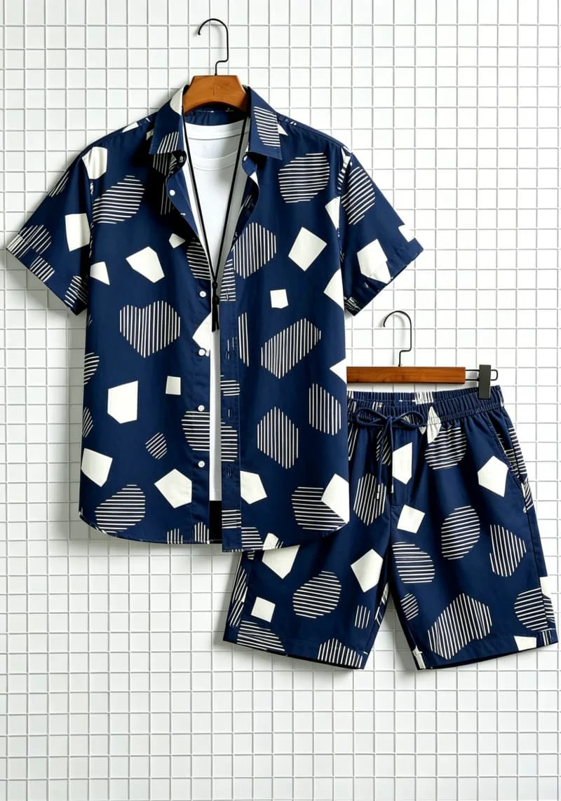Men's Abstract Geometric Print two-piece set, Suitable For Outdoor Activities And eye-catching Modern Aesthetics
Men's Abstract Geometric Print two-piece set, Suitable For Outdoor Activities And eye-catching Modern Aesthetics